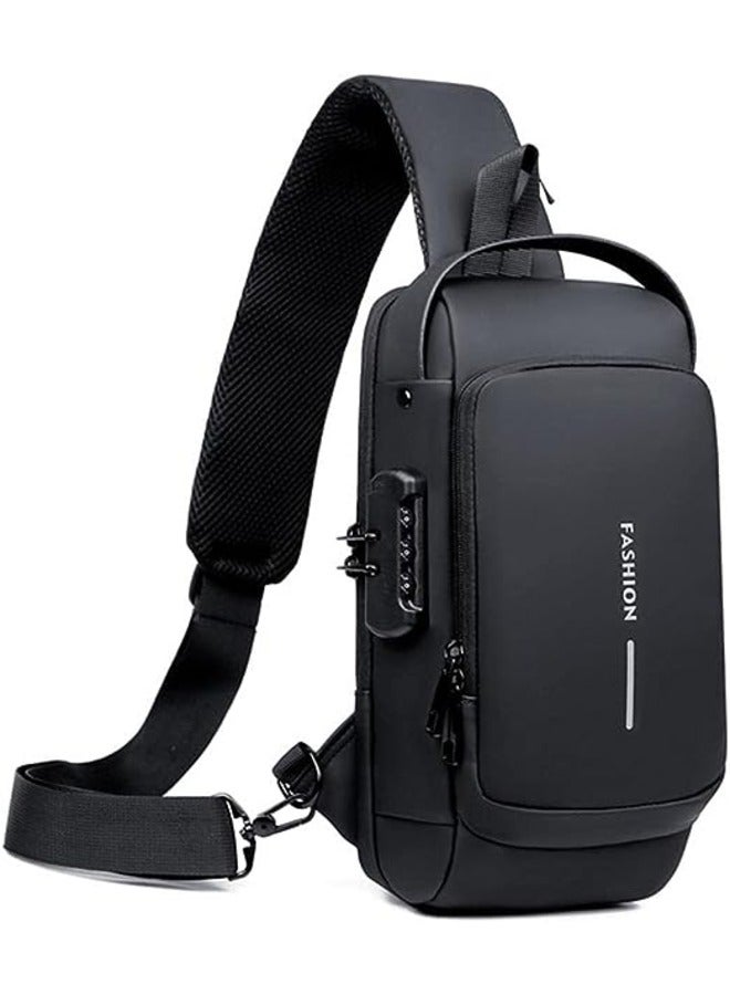Generic USB Charging Sport Sling Anti-Theft Shoulder Bag, Waterproof Anti Theft Sling Bag Crossbody Bags Chest Backpack  - Image 2
