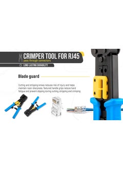 Generic Kathariyas RMX RJ45 Crimp Tool AllinOne Crimper for PassThroughEZLegacy RJ11RJ12RJ45 connectorsCAT3CAT5eCAT6 Network Cable UTPSTP Wire Crimping Tool  - Image 5