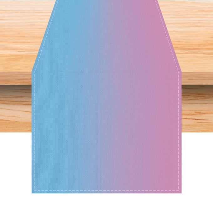 LINEN BLUE AND PINK GENDER REVEAL TABLE RUNNER SEASONAL SPRING SUMMER FALL WINTER BABY SHOWER GENDER REVEAL HOME KITCHEN DINING ROOM TABLE DECORATION