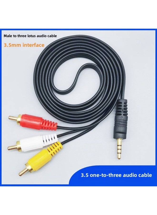 Audio Line One Two 3.5mm Double Lotus Head Rca Computer Speaker Power Amplifier Audio One Three HD Cable-Color:Black Three Against Three-Length:10m  - Image 3