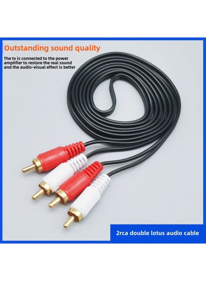 Audio Line One Two 3.5mm Double Lotus Head Rca Computer Speaker Power Amplifier Audio One Three HD Cable-Color:Black Three Against Three-Length:10m  - Image 4