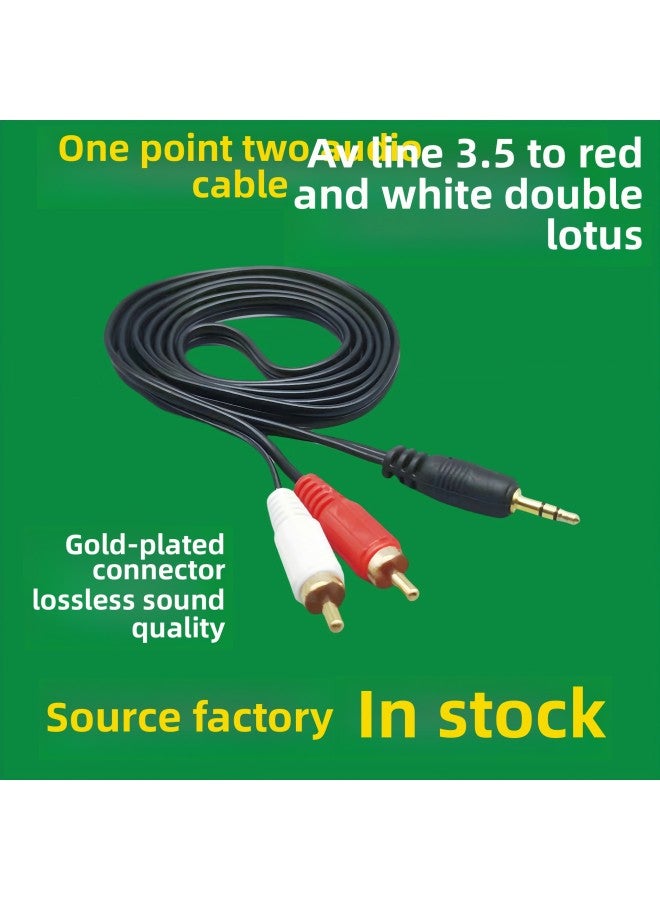 Audio Line One Two 3.5mm Double Lotus Head Rca Computer Speaker Power Amplifier Audio One Three HD Cable-Color:Black Three Against Three-Length:10m  - Image 2