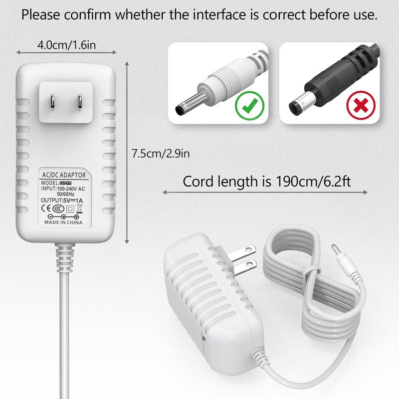 BOEEA بديل لشاحن مراقب الأطفال Hello Baby HB66 HB6550 HB50 HB30 K05S050100U محول 5V لكاميرا HelloBaby مراقب الطاقة كورد - Image 3