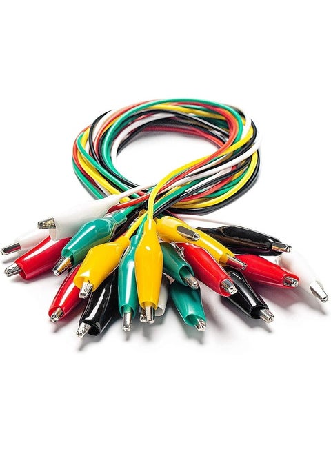 10 قطع مشبك تمساح ملون - مشابك تمساح مزدوجة الطرف لاختبار الأسلاك للأجهزة الكهربائية الاختبارات الرقمية