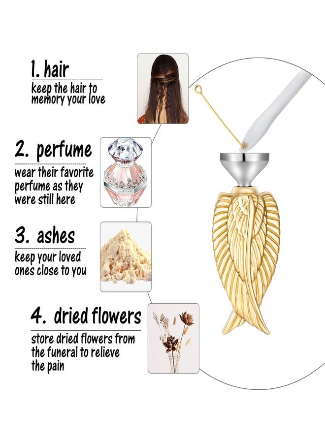 Dletay Angel Wing Cremation Necklace for Ashes Stainless Steel Urn Pendant Ashes Holder Memorial Jewelry-I’m Here WATCHING Over You, Stainless Steel, No Gemstone - Image 4
