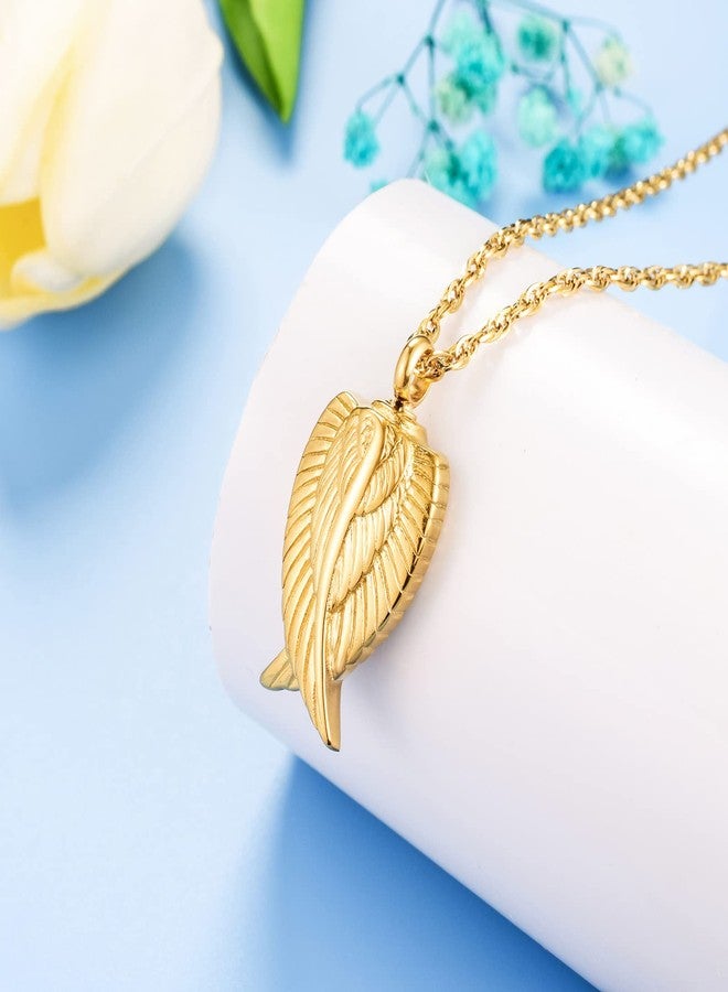 Dletay Angel Wing Cremation Necklace for Ashes Stainless Steel Urn Pendant Ashes Holder Memorial Jewelry-I’m Here WATCHING Over You, Stainless Steel, No Gemstone - Image 5