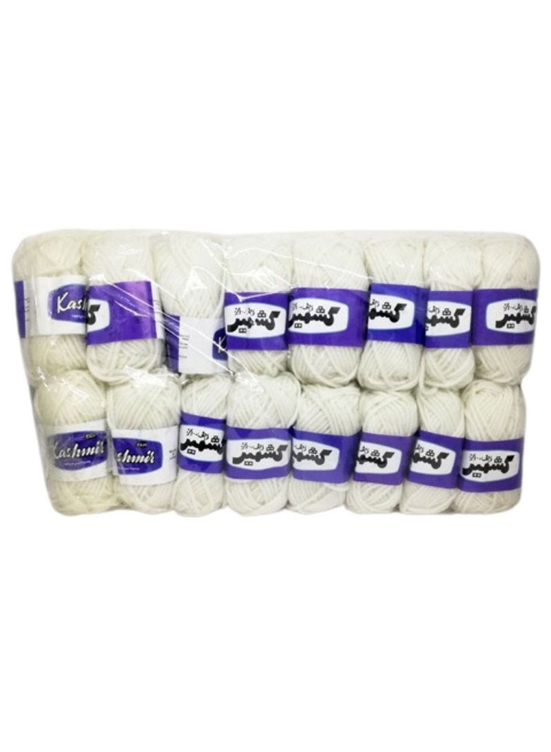 خيط صوف كشمير ابيض 16 حبه - Image 2