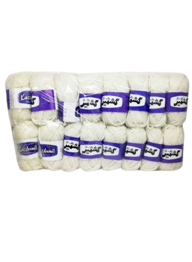 خيط صوف كشمير ابيض 16 حبه - Image 1