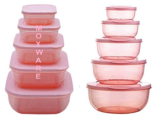 MOXWARE 55 pcs Food Grade Plastic Container Set for Kitchen and fridge Storage of GroceryDry FruitsSnacks Multi ColorMade In India - Image 1