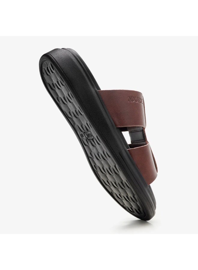 NDURE Men's Slip-On Sandals, Double Strap, Chunky Black Sole, Casual Slides - Image 4