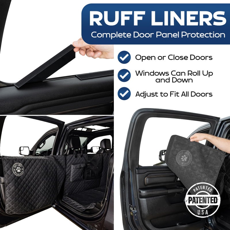 Ruff Liners XL Floor Cover with Door Protection, Black â€“ As Seen on Shark Tank â€“ Fits Full Size Crew Cab Trucks with Fold Up Seats, Waterproof & Machine Washable â€“ Sturdy XL Dog Hammock for Truck - Image 2