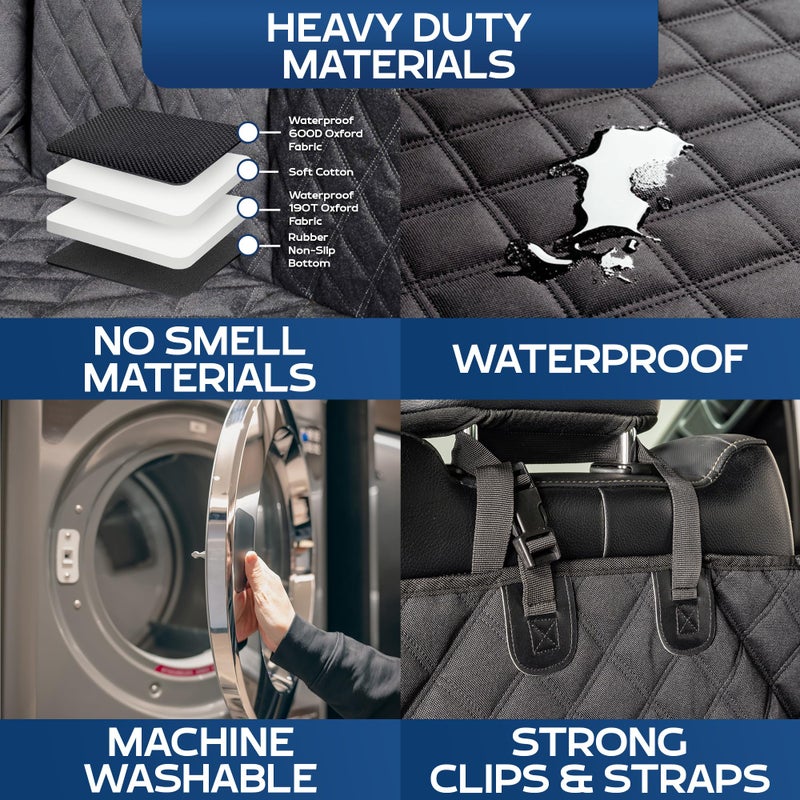 Ruff Liners XL Floor Cover with Door Protection, Black â€“ As Seen on Shark Tank â€“ Fits Full Size Crew Cab Trucks with Fold Up Seats, Waterproof & Machine Washable â€“ Sturdy XL Dog Hammock for Truck - Image 5