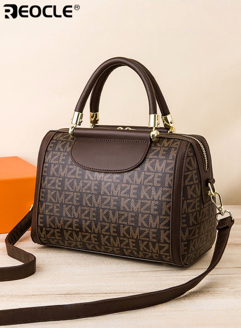 REOCLE Women's Patterned Structured Handbag with Dual Carry Straps & Metal Hardware Stylish Medium-Size Bag for Daily Use & Casual Occasions - Image 1
