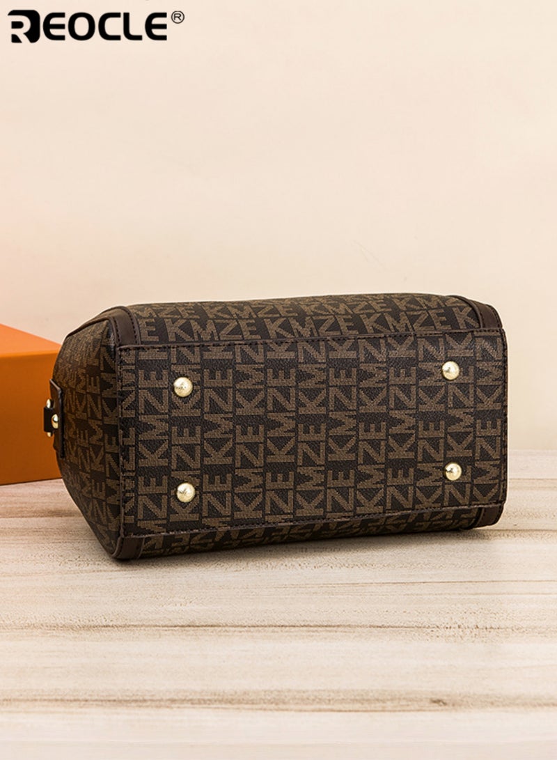 REOCLE Women's Patterned Structured Handbag with Dual Carry Straps & Metal Hardware Stylish Medium-Size Bag for Daily Use & Casual Occasions - Image 5
