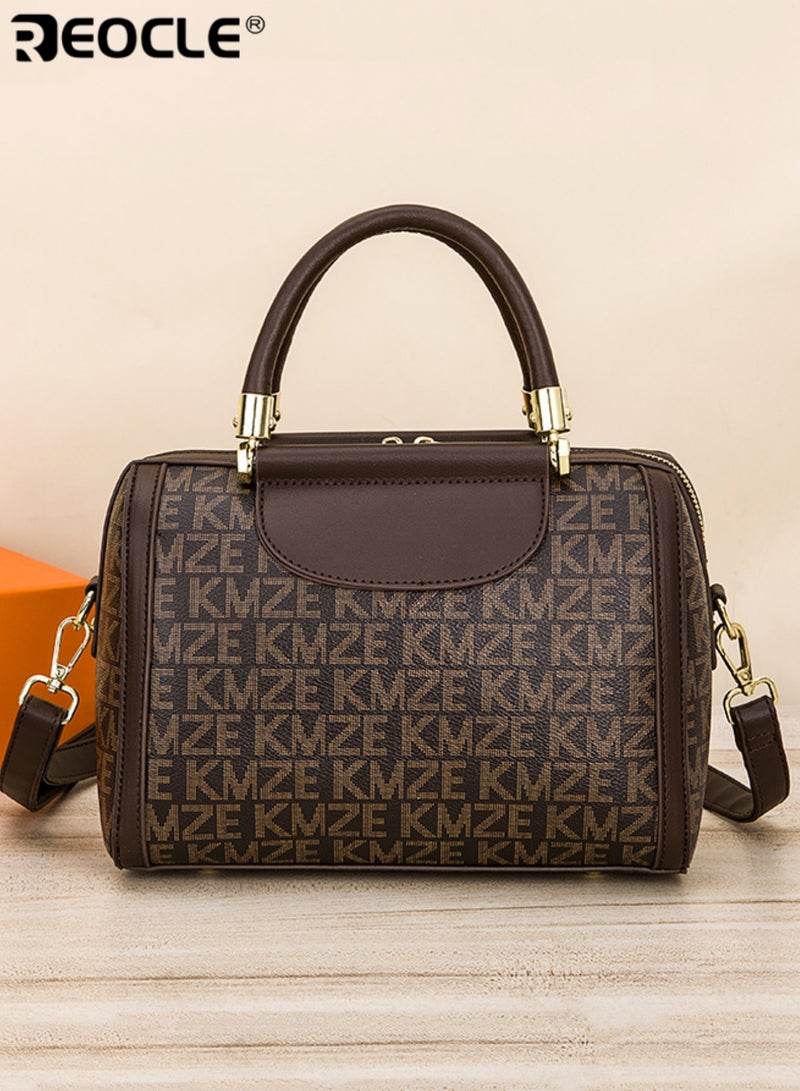 REOCLE Women's Patterned Structured Handbag with Dual Carry Straps & Metal Hardware Stylish Medium-Size Bag for Daily Use & Casual Occasions - Image 2