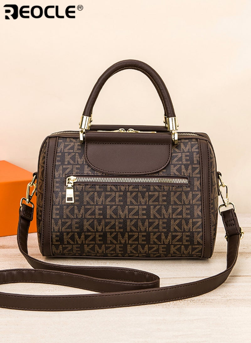 REOCLE Women's Patterned Structured Handbag with Dual Carry Straps & Metal Hardware Stylish Medium-Size Bag for Daily Use & Casual Occasions - Image 3