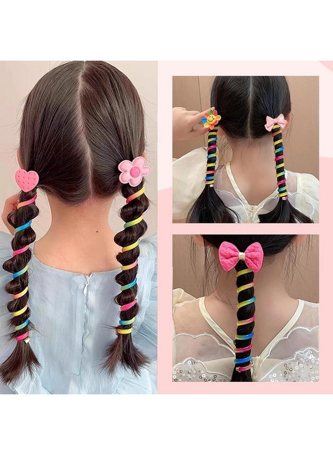 COYRASTH 4 Pcs Colorful Wire Hair Bands for Kids | Spiral Hair Ties Cute Cartoon Ponytail Maker Elastic Braids | Phone Cord Spiral Hair Ties | Hair Accesories for Women Girl - Image 5