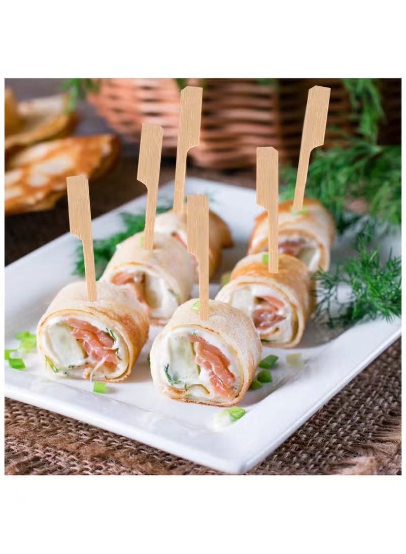 200-Piece Natural Bamboo Skewers - 12cm Multi-Purpose Food Sticks for BBQ, Dessert & Cake & Fruit & Appetizers - Image 5