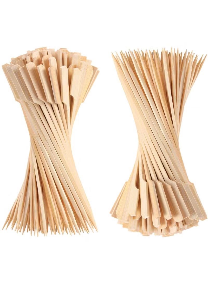200-Piece Natural Bamboo Skewers - 12cm Multi-Purpose Food Sticks for BBQ, Dessert & Cake & Fruit & Appetizers - Image 2