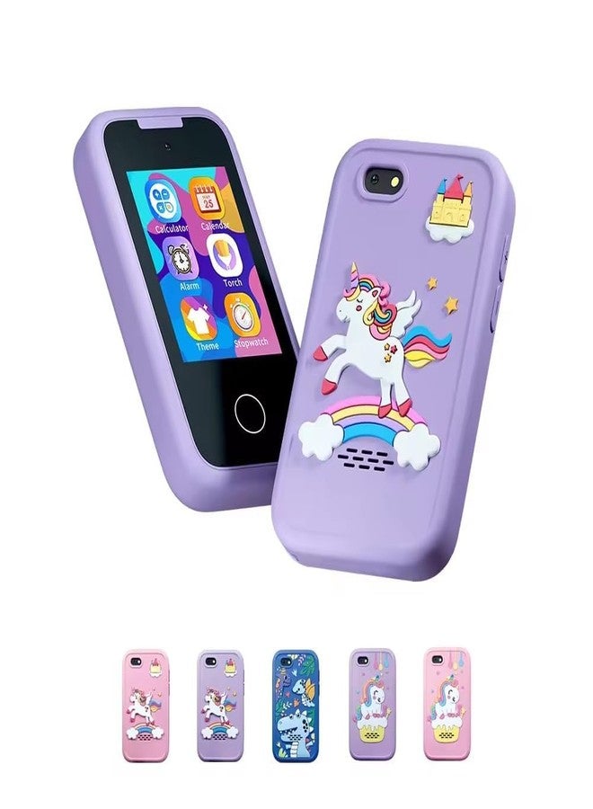 MOKRUSH Kids Unicorn Smartphone Toy, 2.4" Screen, 8MP Camera, MP3 Player, Built-in Games (Purple) - Image 1