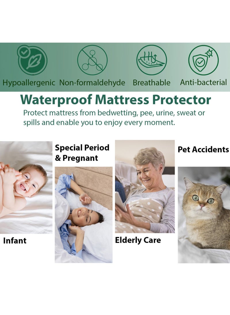 SpireHues - SpireHues Waterproof Bamboo Terry Mattress Protector - Image 1