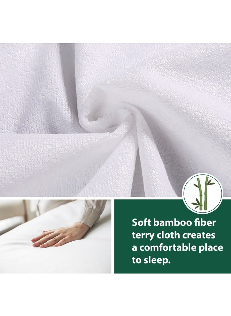 SpireHues - SpireHues Waterproof Bamboo Terry Mattress Protector - Image 1