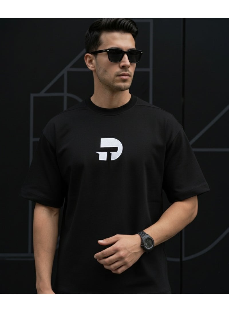 Dayton Drop Shoulder Half Sleeves Cotton Oversized T-Shirt - Image 1