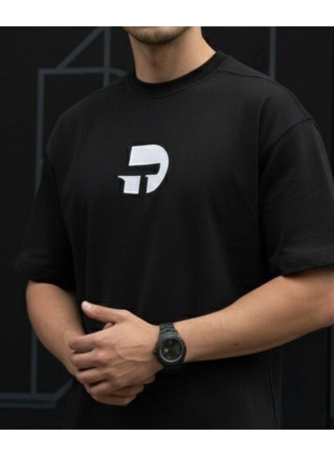 Dayton Drop Shoulder Half Sleeves Cotton Oversized T-Shirt - Image 2