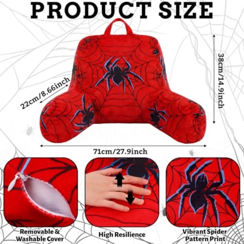 Themed Reading Pillow with Arms for Bed 27.9" x 14.9" Backrest Support Cushion with Memory Foam Couch Cushion Support Pillow for Sitting up - Image 2
