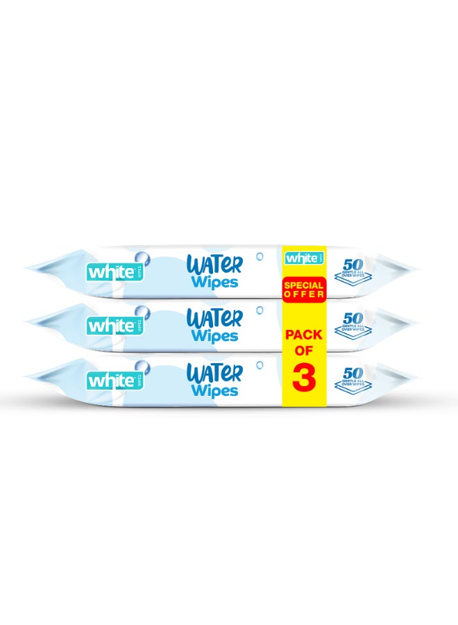 White مناديل مبللة بيضاء للأطفال 99.5% ماء 48 سحب XL 3 في 1 - Image 1