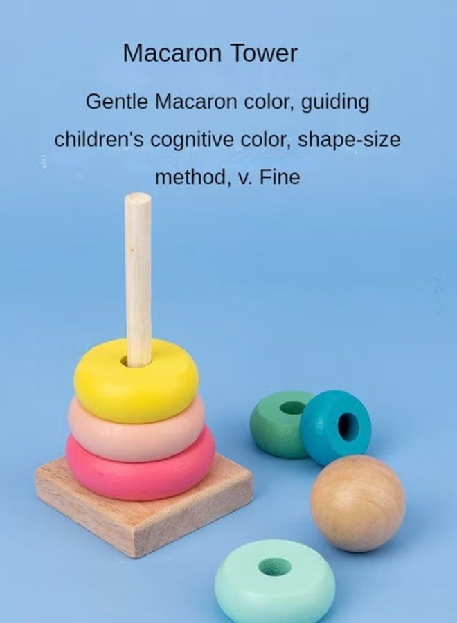 Kids 4-in-1 Early Education Toy Set, Non-Toxic BPA-Free Material, Xylophone + Stacking Tower + Twister + Beaded Clock, Skill-Building for Toddlers 3-6 (Suitable for Middle East Families) - Image 5