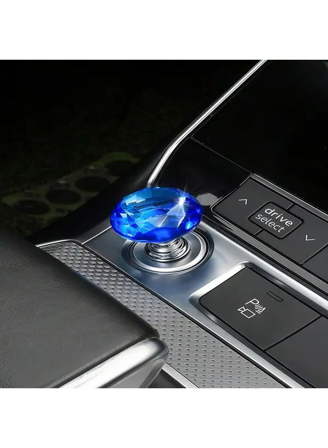 Black Car Ignition Button Cover Red Crystal Start Stop Steering Wheel Shifter Snap Fit No Drilling Interior Upgrade - Image 4