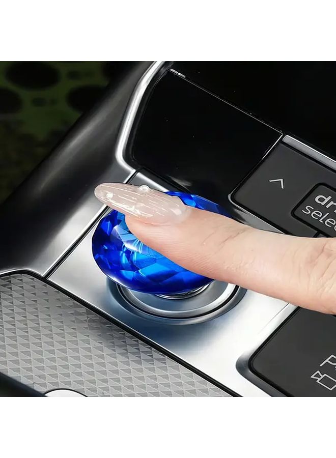 Black Car Ignition Button Cover Red Crystal Start Stop Steering Wheel Shifter Snap Fit No Drilling Interior Upgrade - Image 3