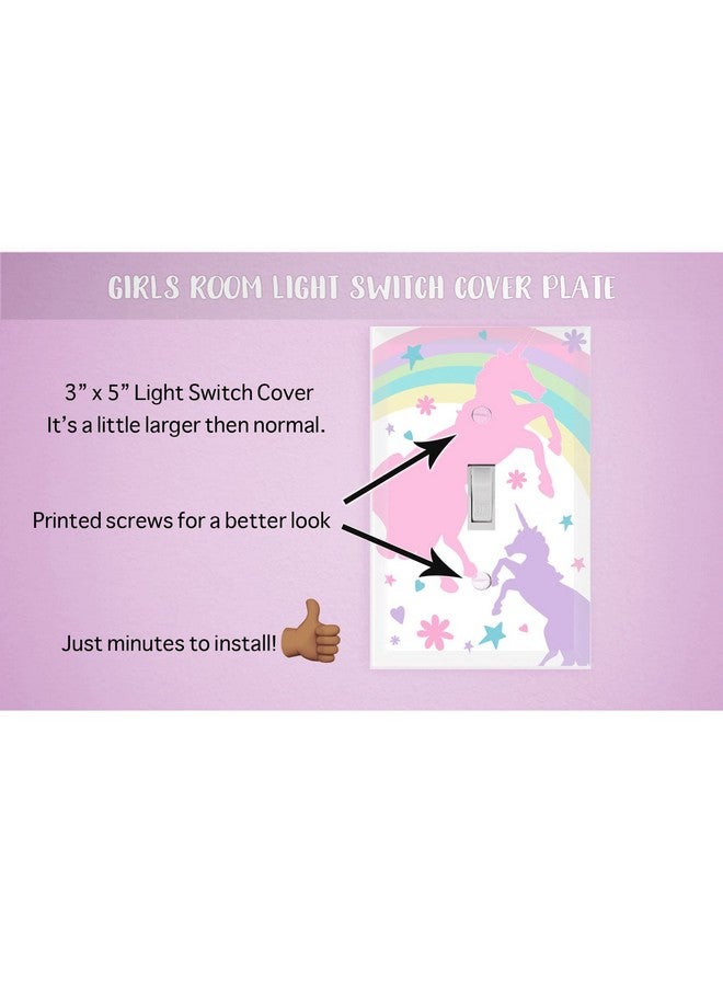 Create-A-Mural Girls Room Decor Light Switch Cover Plate Kids Room, Decorative Wall Accent for Baby Nursery, Teen Toddler Bedroom Bathroom Playroom (Pastel Unicorn) - Image 4