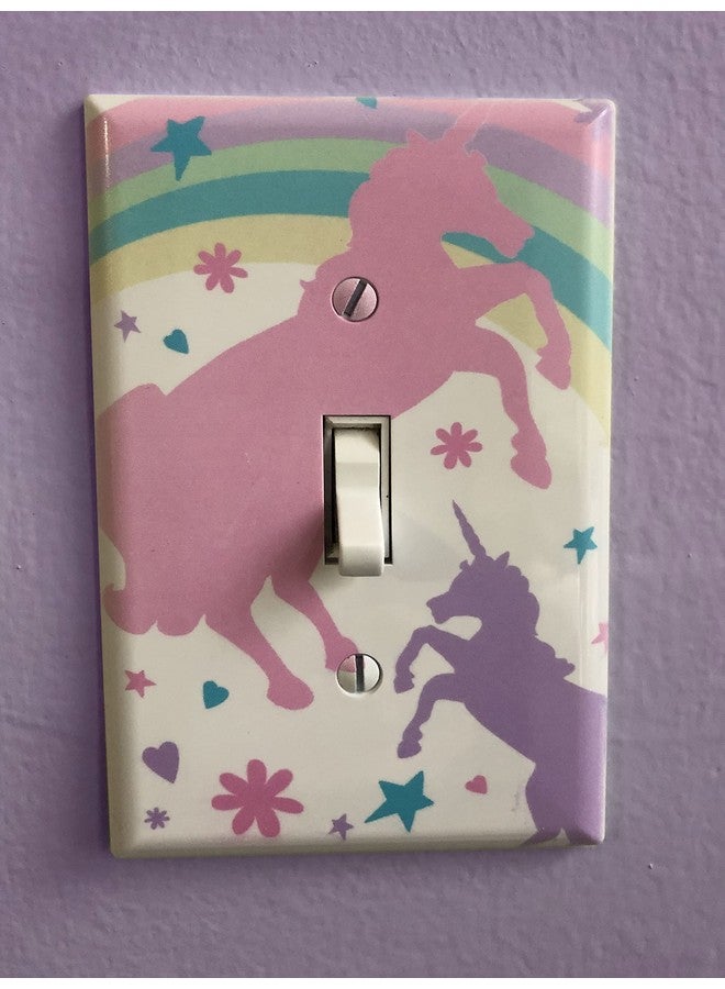 Create-A-Mural Girls Room Decor Light Switch Cover Plate Kids Room, Decorative Wall Accent for Baby Nursery, Teen Toddler Bedroom Bathroom Playroom (Pastel Unicorn) - Image 2