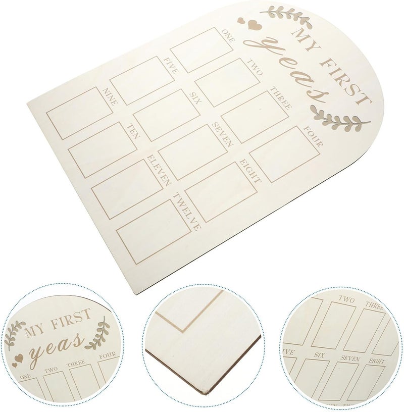 Keepsake Picture Frame Wooden Newborn First Year Milestone Photo Frame Nursery Décor for Growth Memory Display - Image 5