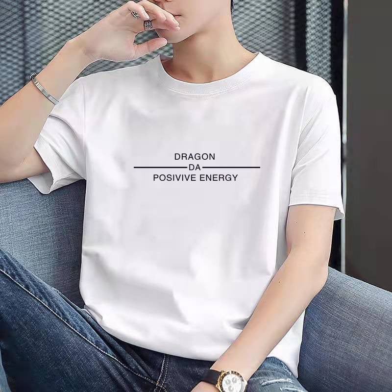 Summer men's short-sleeved T-shirt teenagers Korean slim-fit bottoming shirt T-shirt large size men's clothes half-sleeve wholesale - Image 1