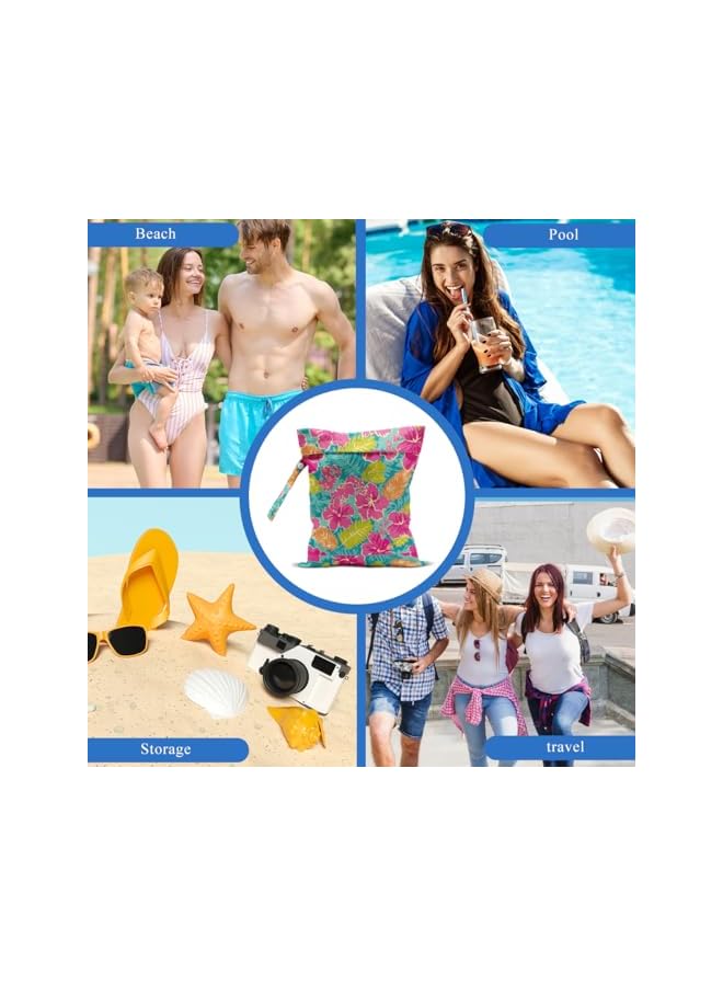 S-TOP Flower Wet Bag, Wet Dry Bags for Swimsuit Beach Travel Pool Bathing Diapers Dirty Yoga Gym Clothes Toiletries, Reusable Palm Leaf Waterproof BagOnly 3 left 11.5611.56 - Image 3
