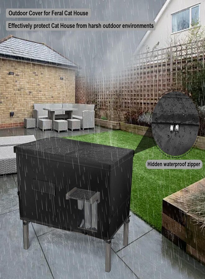 غطاء بيت القطط البرية من سوديوي (غطاء فقط) غطاء بيت القطط الخارجي لفصل الشتاء، غطاء بيت القطط البرية (غطاء فقط) 37 × 23.5 × 20 بوصة - Image 2
