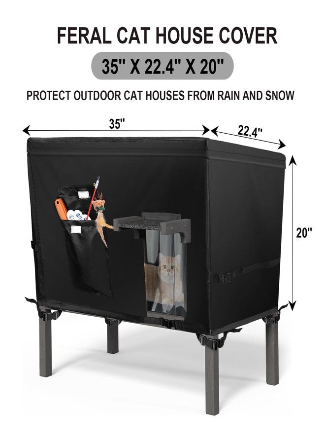 غطاء بيت القطط البرية من سوديوي (غطاء فقط) غطاء بيت القطط الخارجي لفصل الشتاء، غطاء بيت القطط البرية (غطاء فقط) 37 × 23.5 × 20 بوصة - Image 5