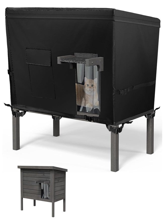 غطاء بيت القطط البرية من سوديوي (غطاء فقط) غطاء بيت القطط الخارجي لفصل الشتاء، غطاء بيت القطط البرية (غطاء فقط) 37 × 23.5 × 20 بوصة - Image 1