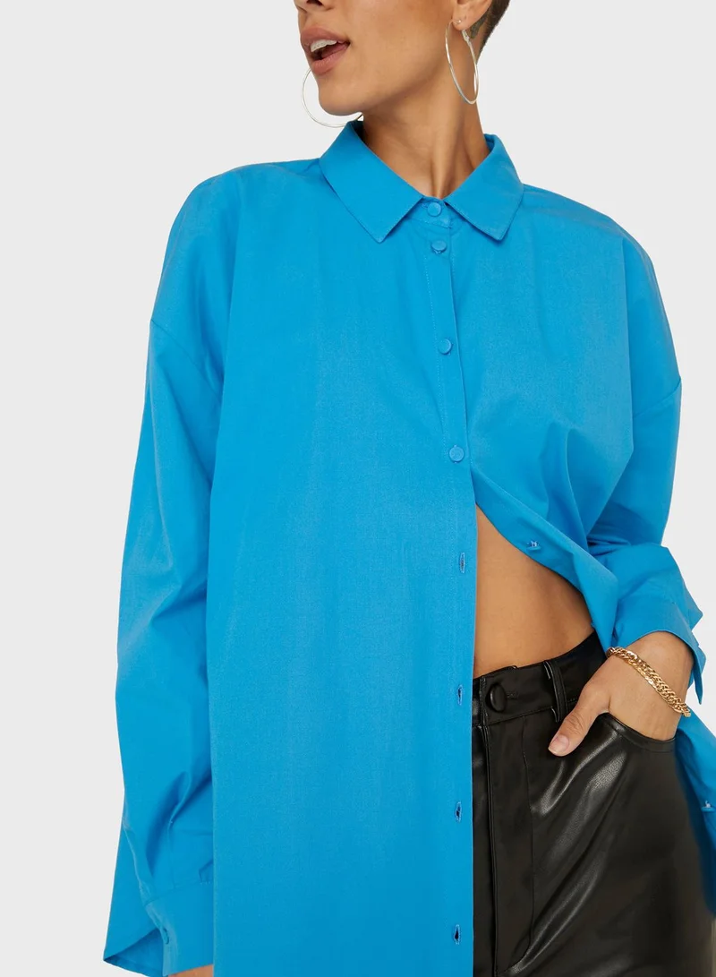 NASTY GAL Oversized Button Down Shirt