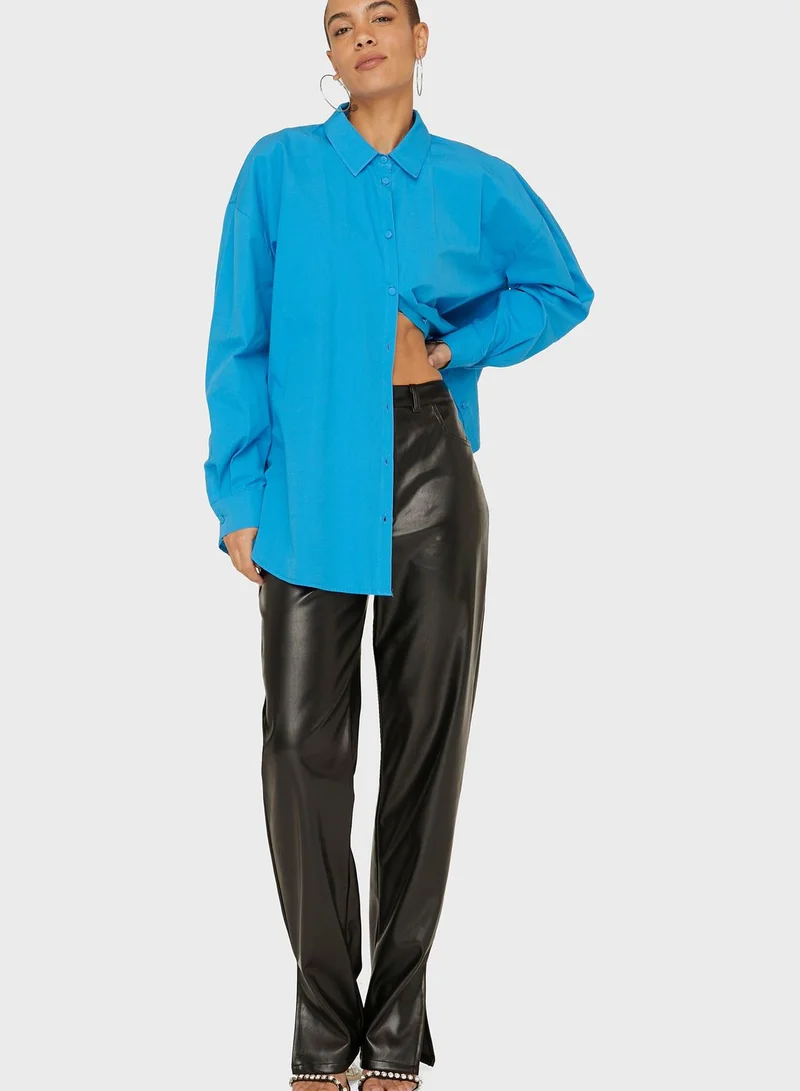 NASTY GAL Oversized Button Down Shirt