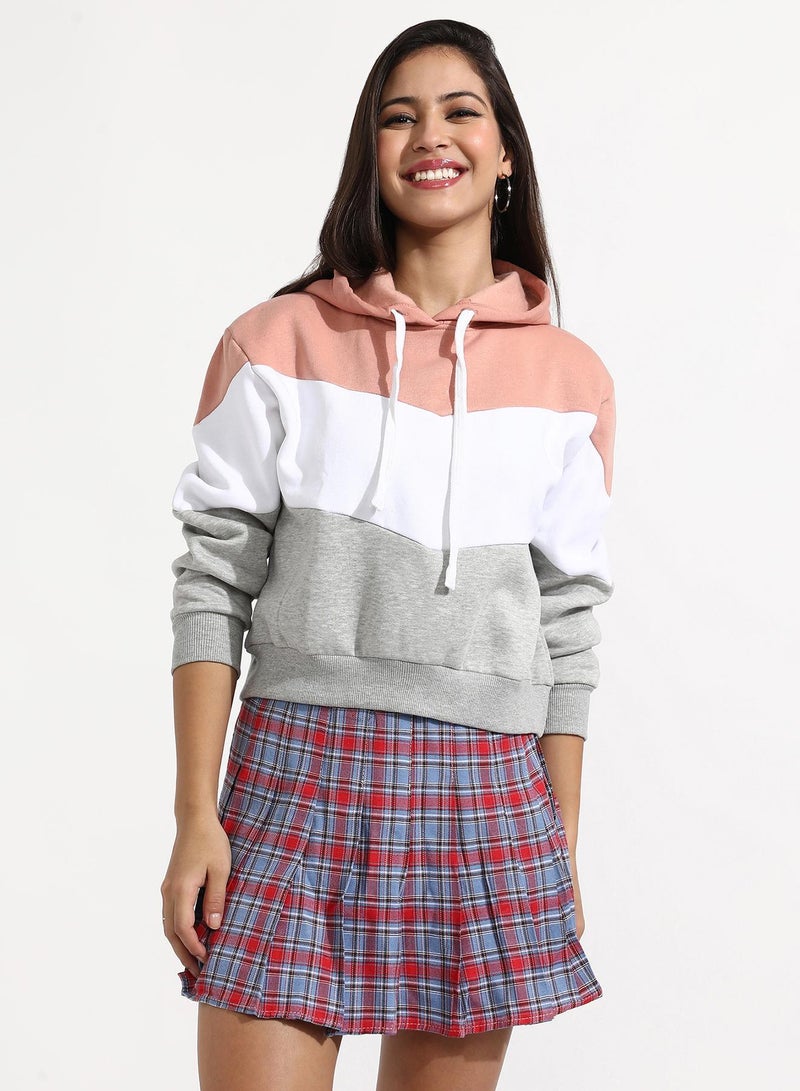 PINACOLADA Women's Multicolour Pullover Hoodie With Contrast Panels - Image 1