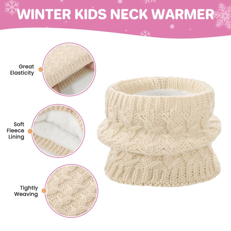 Clothclose 3 Pcs Kids Winter Beanie Hat Gloves Scarf Set, Thick Knitted Warm Toddler Winter Hat Mittens Neck Warmer for Boys Girls - Image 5
