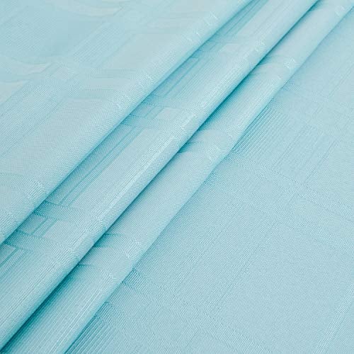 JUCFHY Soild Plaid Jacquard Table Cloth Elegance Wrinkle Resistant Contemporary Woven Decorative Tablecloths, Spillproof Soil Resistant Table Cover for Dining/Party/Wedding/Holiday,52 X 70,Turquoise - Image 4