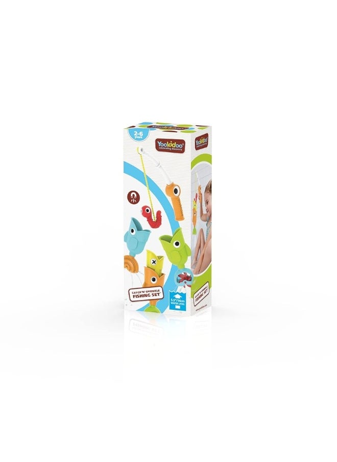Yookidoo Yookidoo Toddler Baby Bath Magnetic Fishing Game Toy with Water Effects (Ages 2+) Includes 3 Moving Fish, Worm & Fishing Pole (4pc) Floating Fish Playset for Bath Time or Pool (Mold Free)  - Image 5