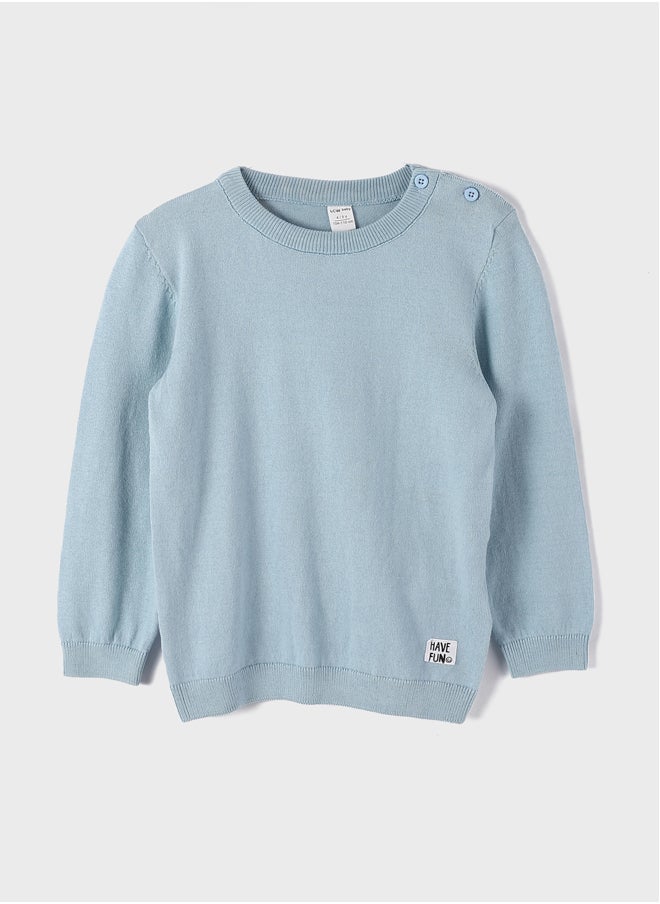 LC WAIKIKI Crew Neck Long Sleeved Baby Boy Sweater  - Image 1