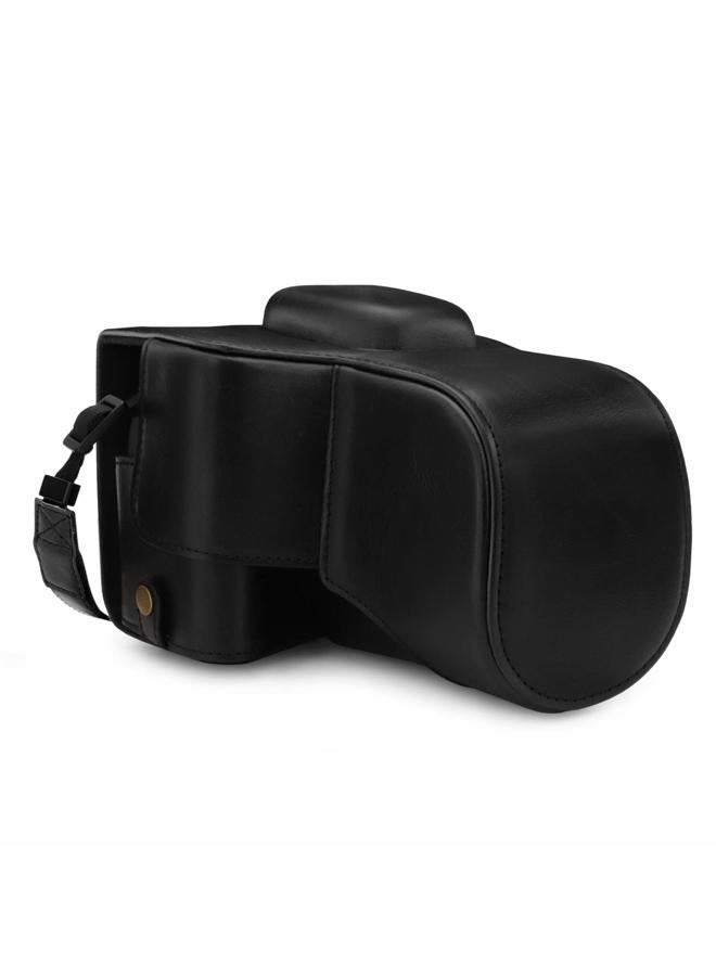 MegaGear MG1607 Ever Ready Leather Camera Case Compatible with Canon EOS 2000D (18-55mm) - Black - Image 1