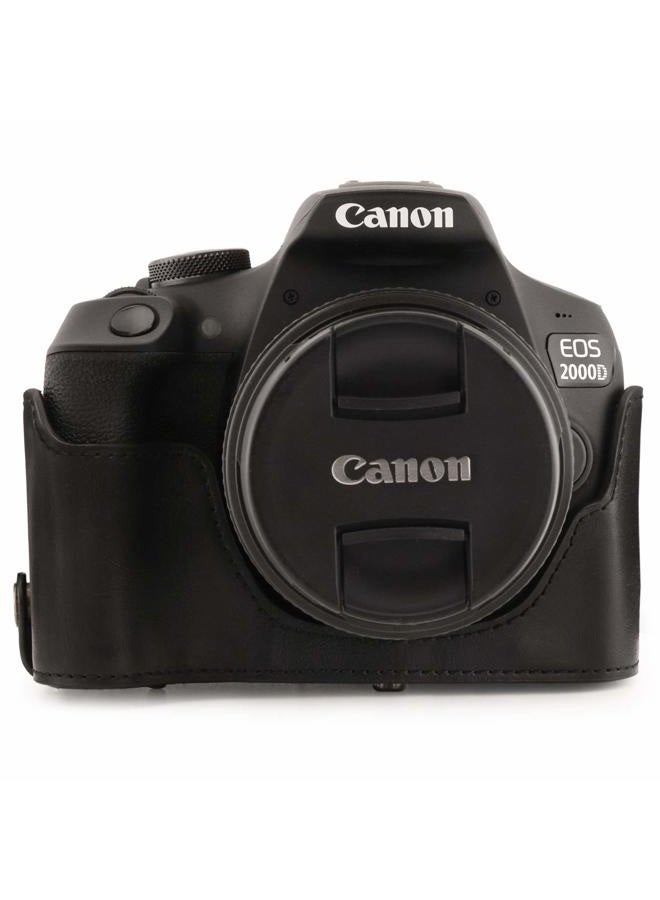 MegaGear MG1607 Ever Ready Leather Camera Case Compatible with Canon EOS 2000D (18-55mm) - Black - Image 5